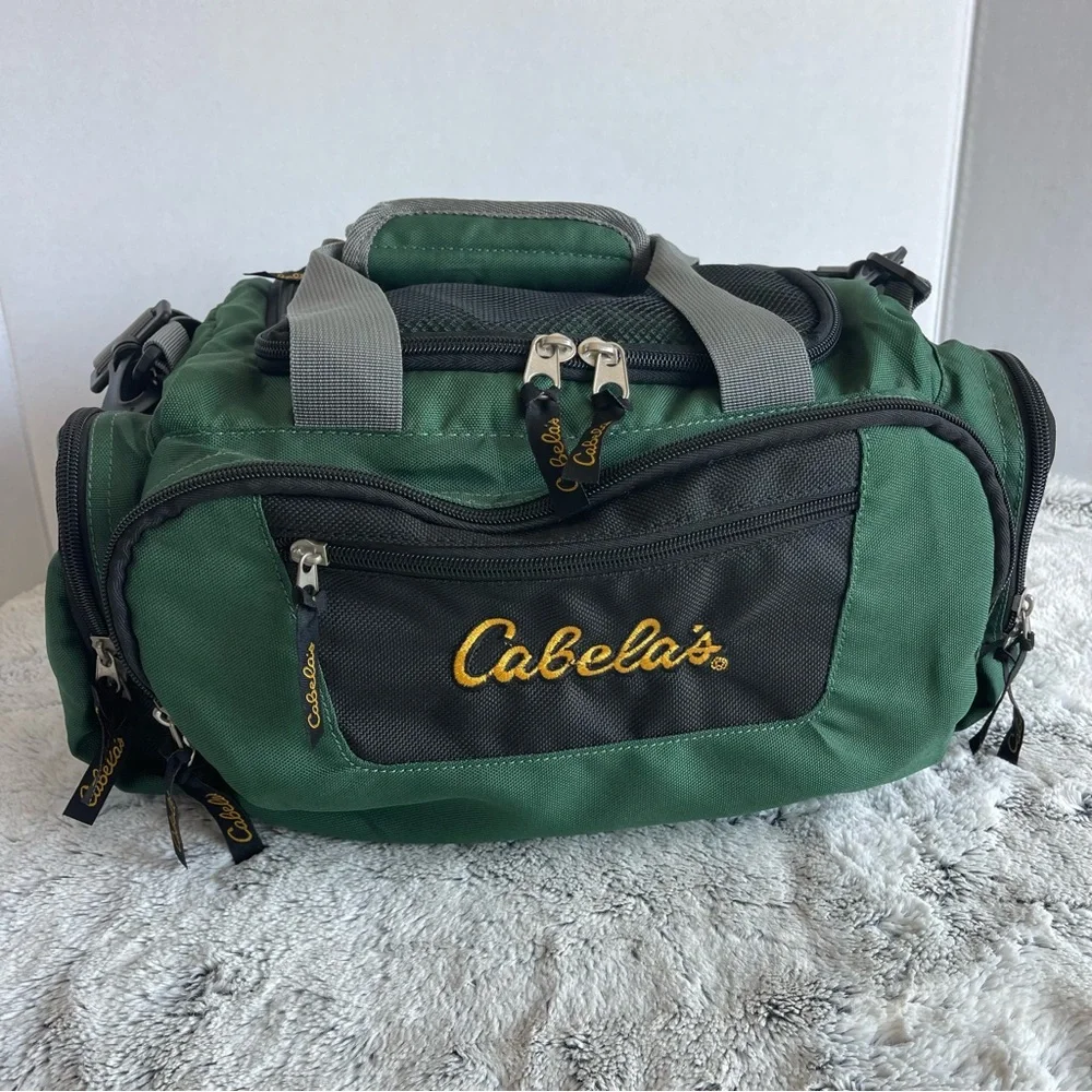 Cabela's Durable Nylon Catch-All Gear Bag Small Duffle Multi-Pocket Army Green
